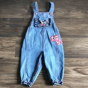 Baby Mickey & Co Vintage Overalls 12 Months Embroidered